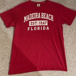 Madeira Beach Florida travel t shirt red